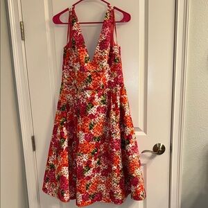 Floral Pink and Orange Dress